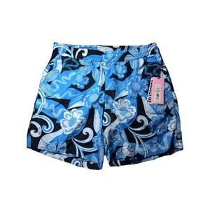 NWT Future Collective Men's XL Blue Floral Alain Noelle Swim Trunks